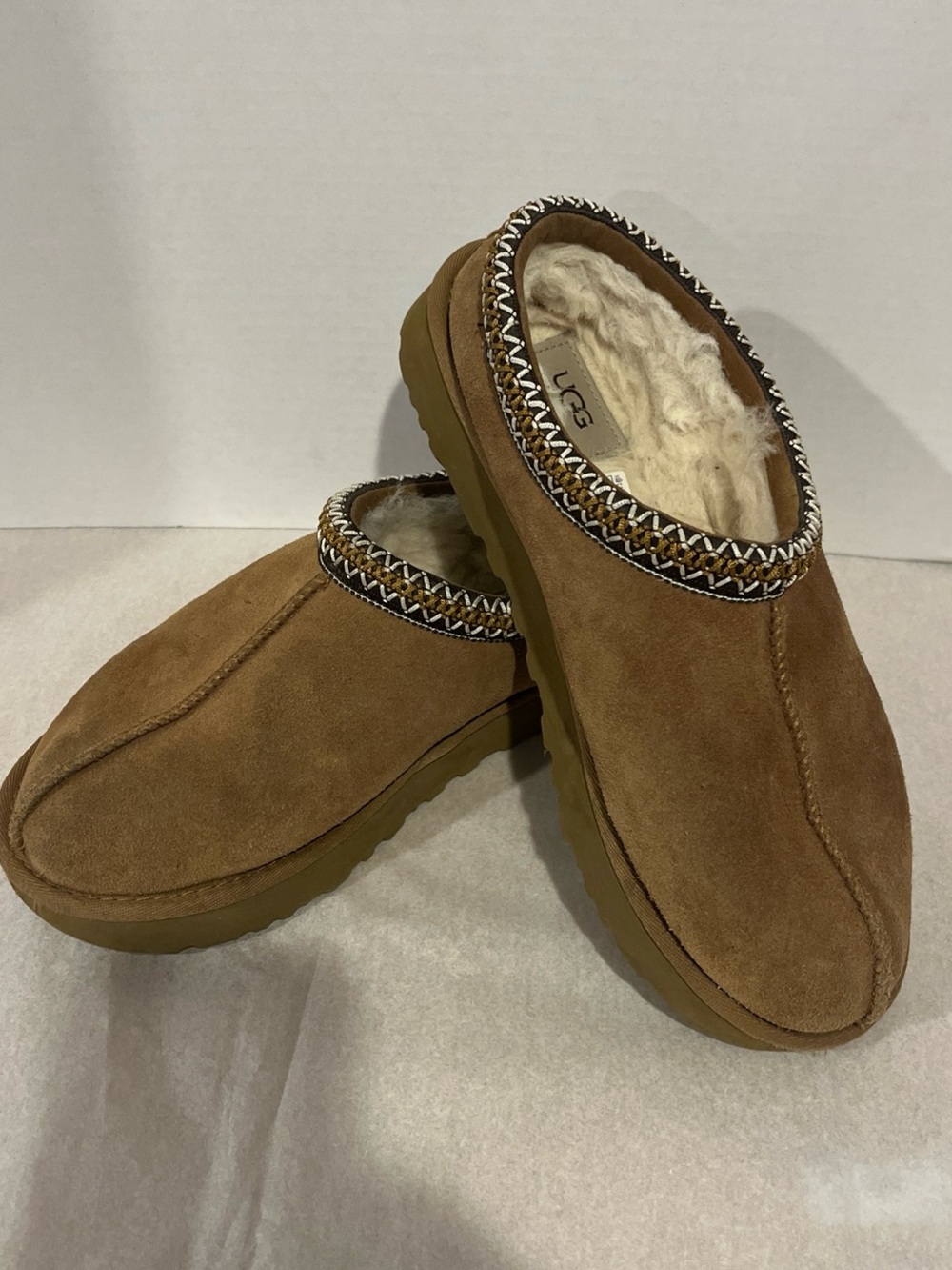 UGG Men’s Chestnut Suede Shearling Slip-On Loafers